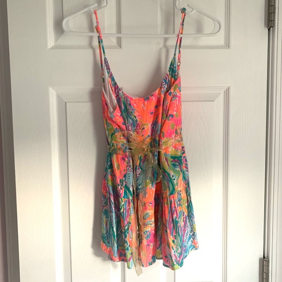 Lilly Pulitzer Tops - Lilly Pulitzer Flowy Tank with gold ribbon added by me